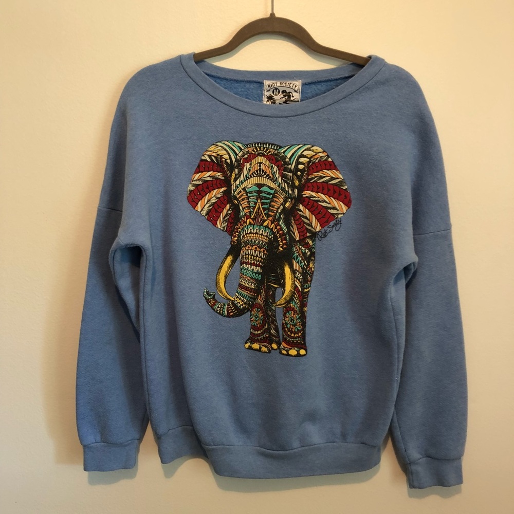 Riot Society tribal elephant pullover